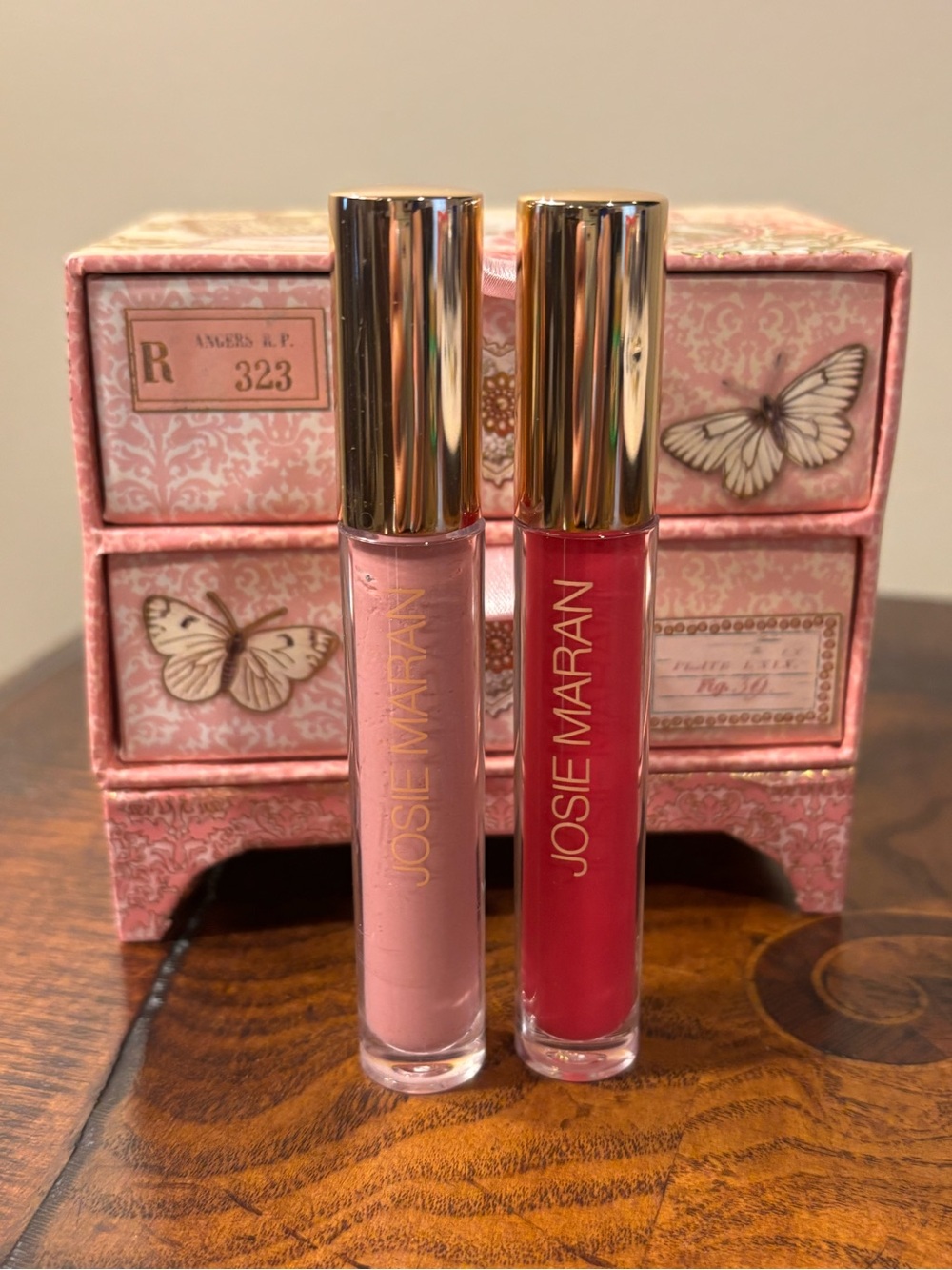 JOSIE MARAN Argan Natural Volume Lip Gloss — Pink Bloom & Playdate